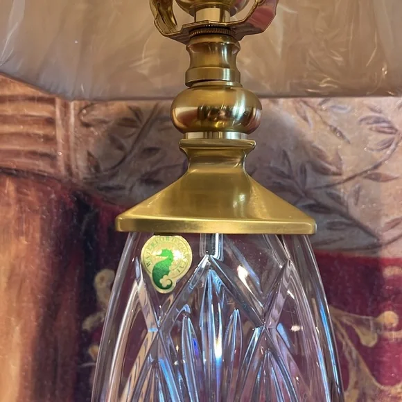 Waterford Crystal Finn Versailles Brass Table Lamp Authentic Waterford Shade - Picture 10 of 16
